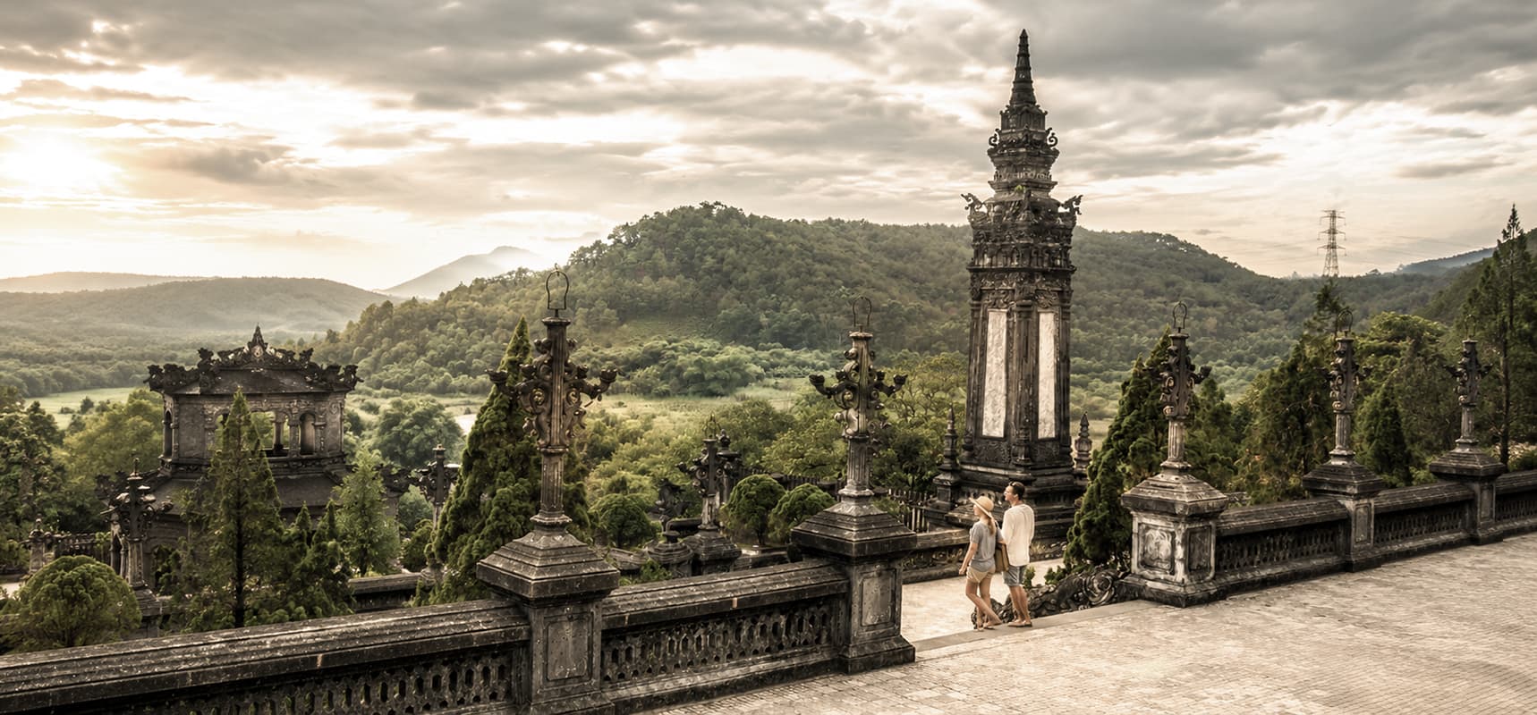 Panoramic view of Khai Dinh Tomb, one of Hue's royal tombs in central Vietnam.